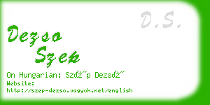 dezso szep business card